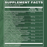 Supplement facts for HUA Wellness Organic Mushroom Immune Support Supplement