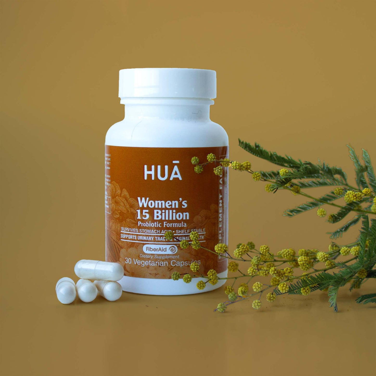 Secondary product image of Women's 15 Billion Probiotic from HUA Wellness with flower props